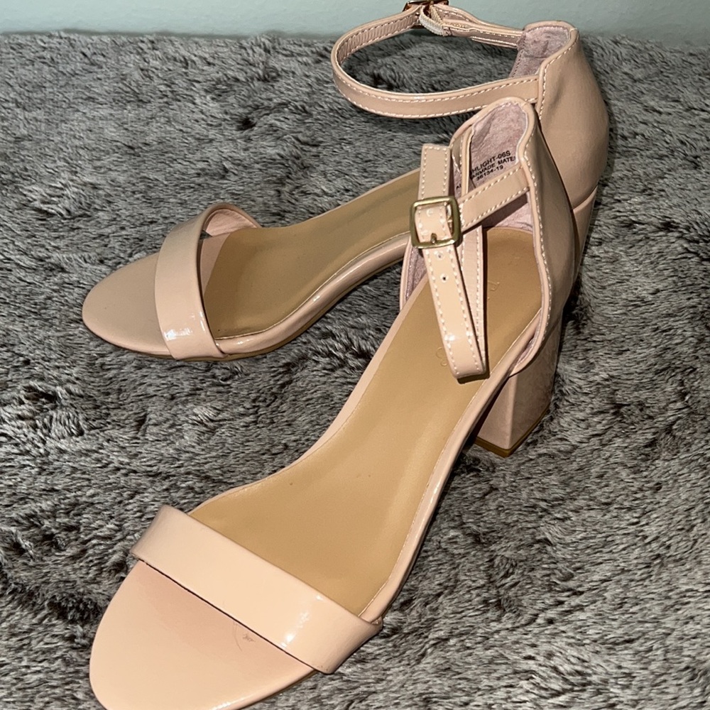 Bamboo 2 1/2 inch heels with ankle strap